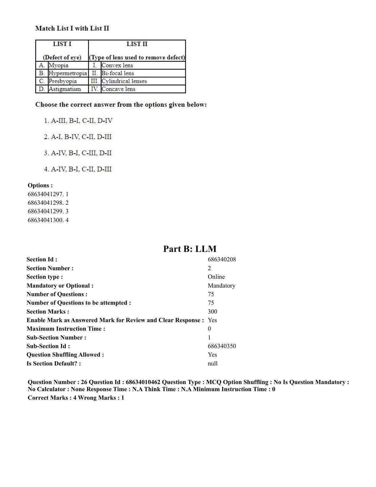 CUET PG 2023:COQP14 – LLM (Eng.)-Shift 1 (09-06-2023) Question Paper - Page 25