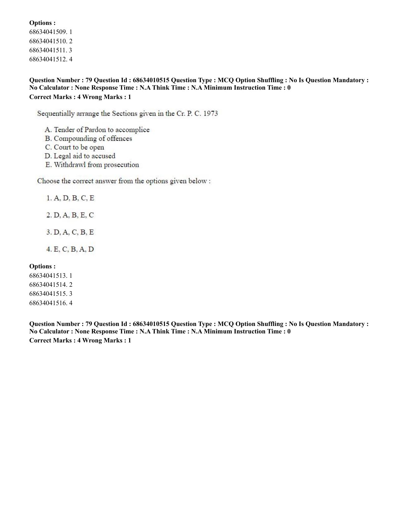 CUET PG 2023:COQP14 – LLM (Eng.)-Shift 1 (09-06-2023) Question Paper - Page 72