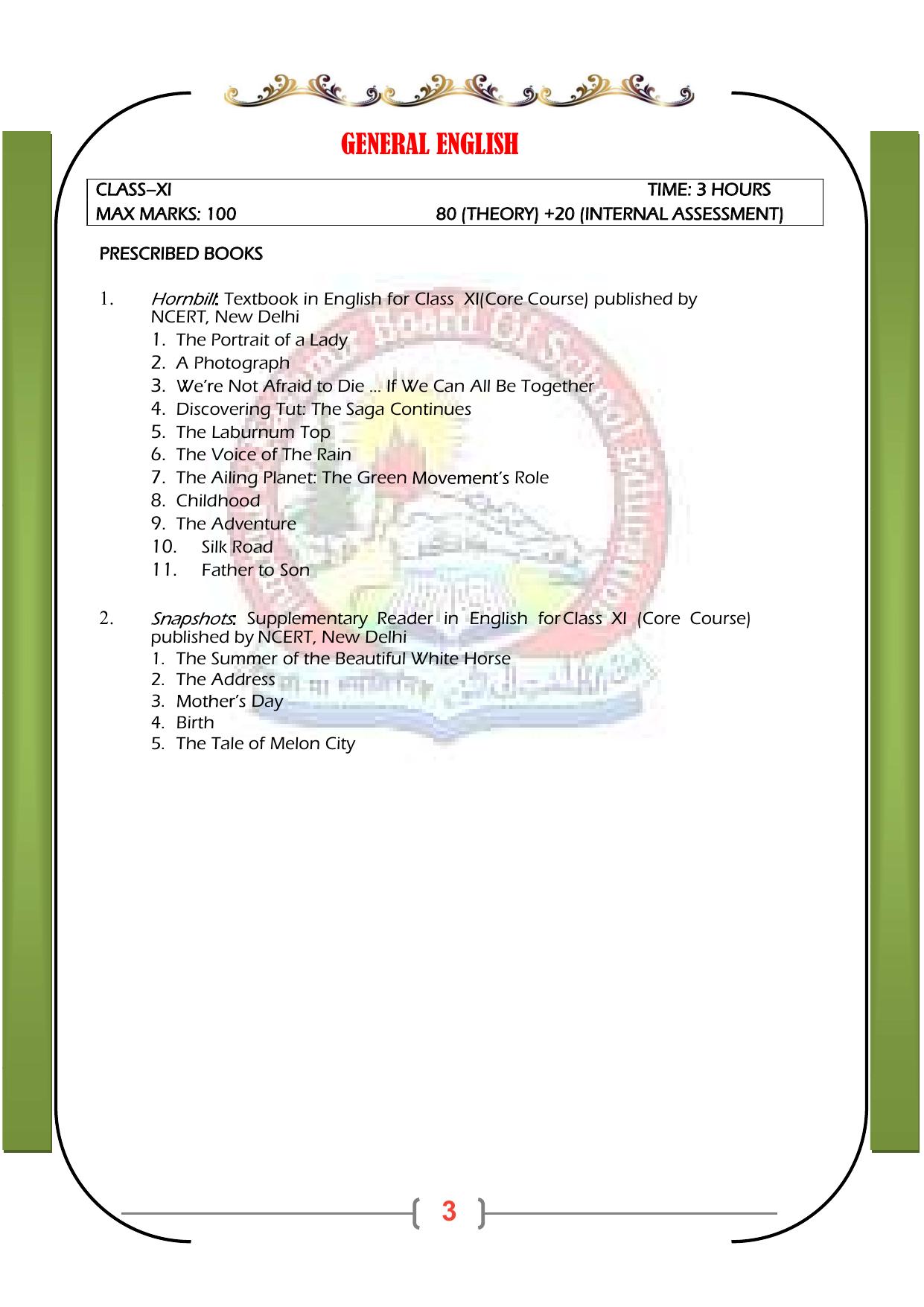 JKBOSE Class 11 Syllabus for JK & Ladakh (2024-25) - Page 11