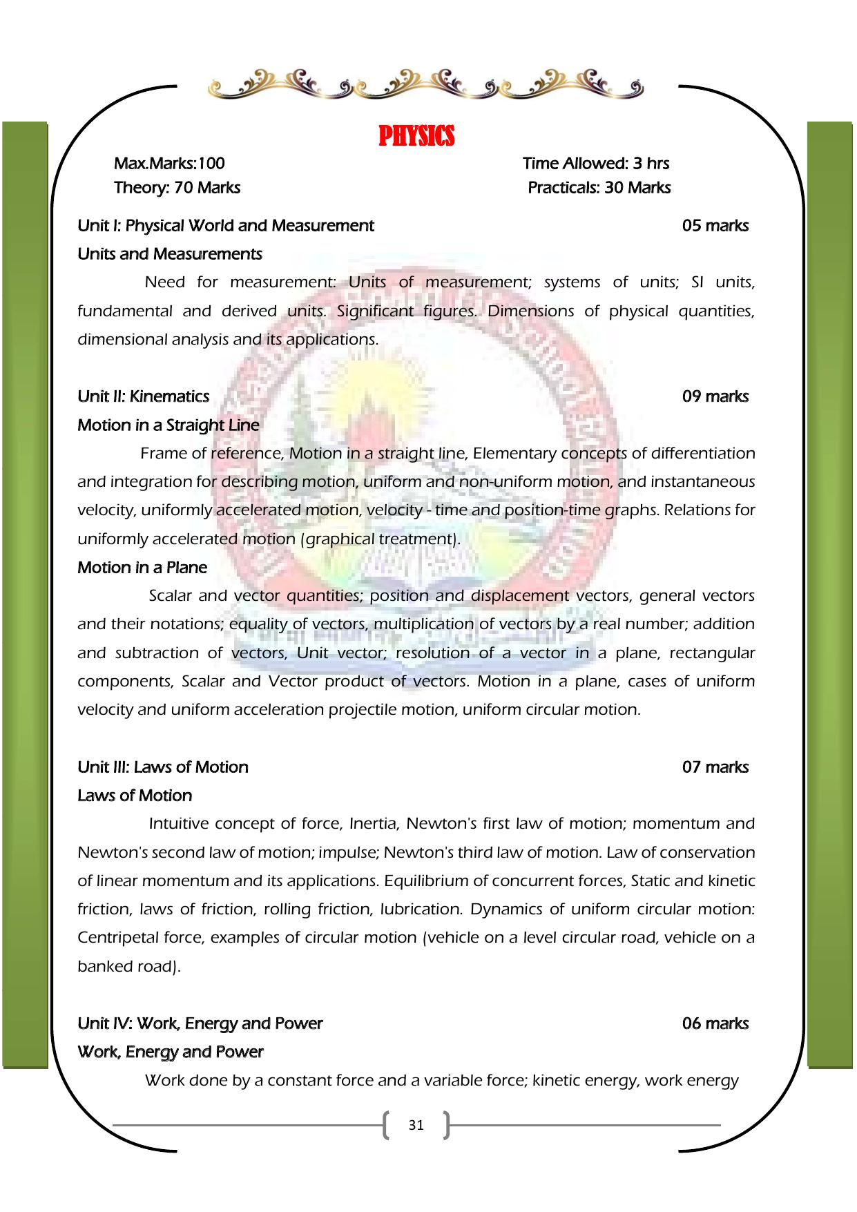 JKBOSE Class 11 Syllabus for JK & Ladakh (2024-25) - Page 39