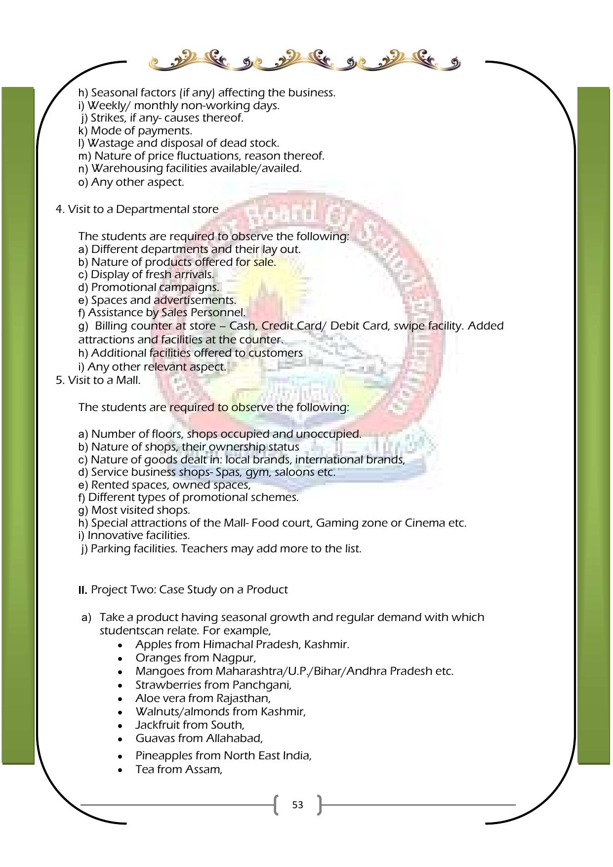 JKBOSE Class 11 Syllabus for JK & Ladakh (2024-25) - Page 61