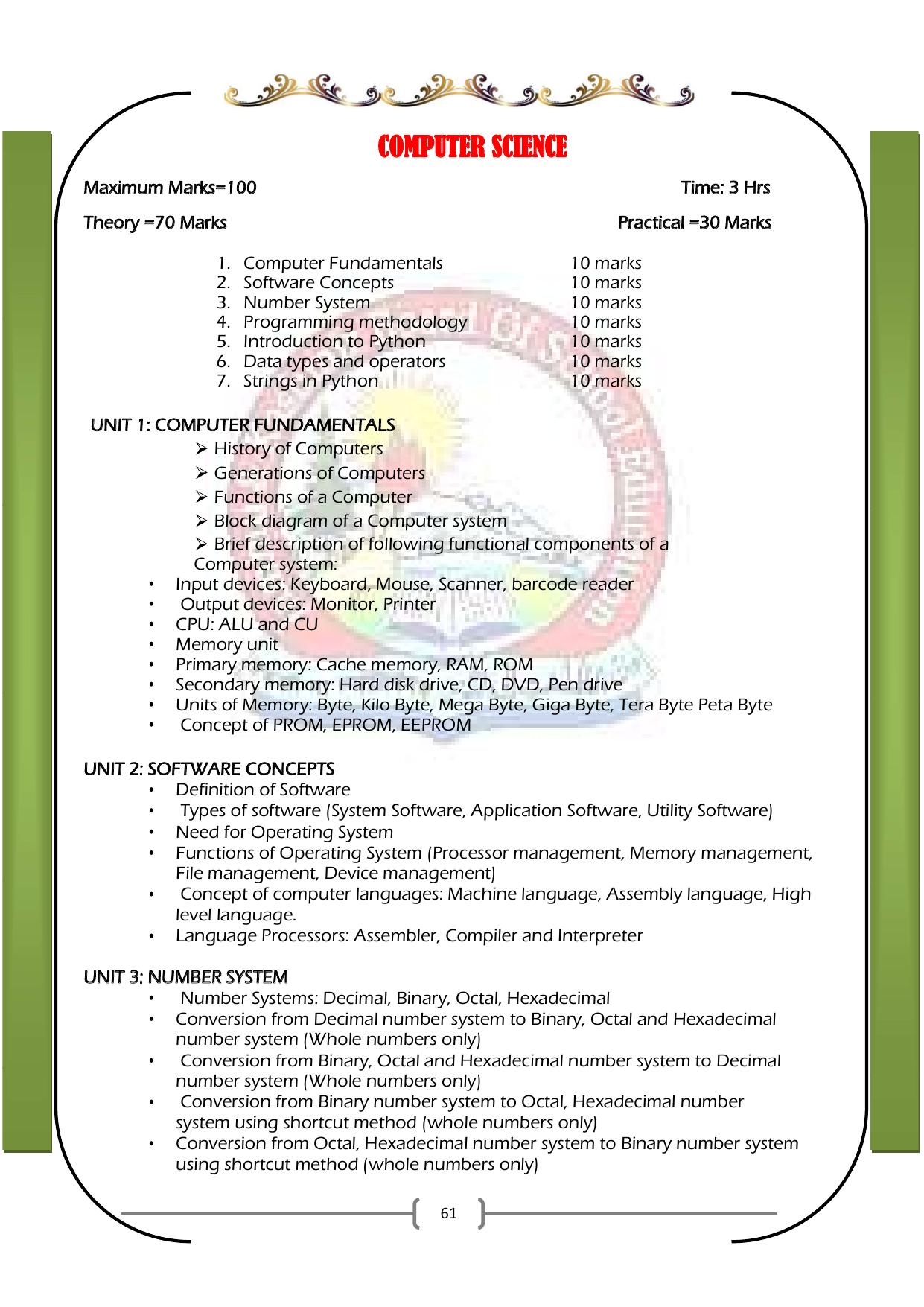 JKBOSE Class 11 Syllabus for JK & Ladakh (2024-25) - Page 69