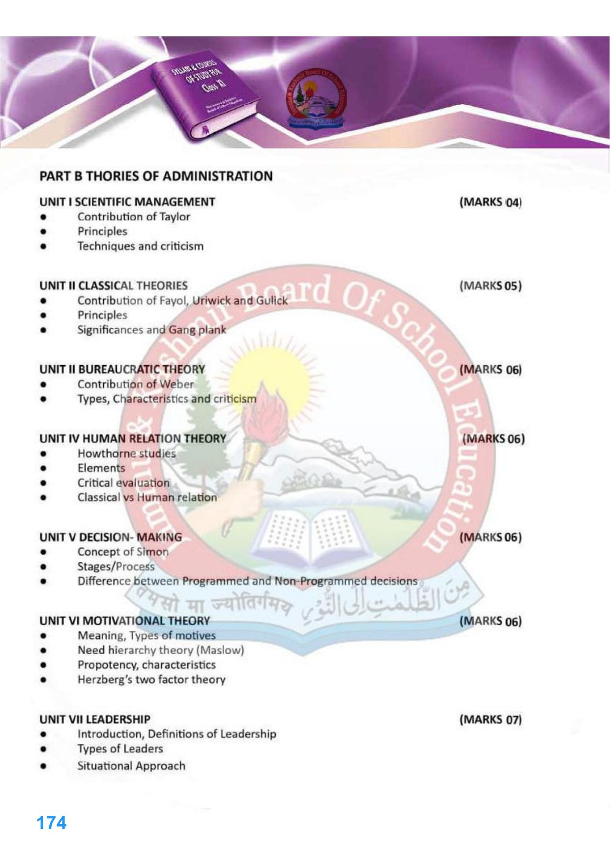 JKBOSE Class 11 Syllabus for JK & Ladakh (2024-25) - Page 182