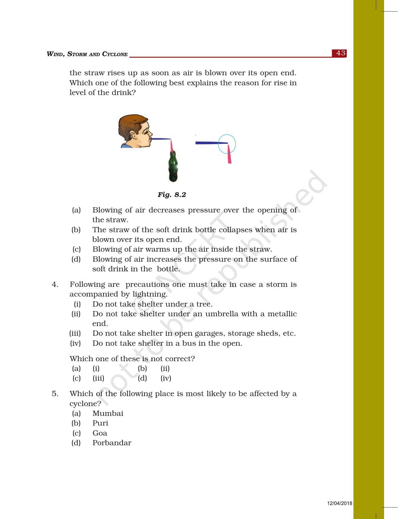 NCERT Exemplar Book for Class 7 Science: Chapter 8-Winds, Storms, and Cyclones - Page 2