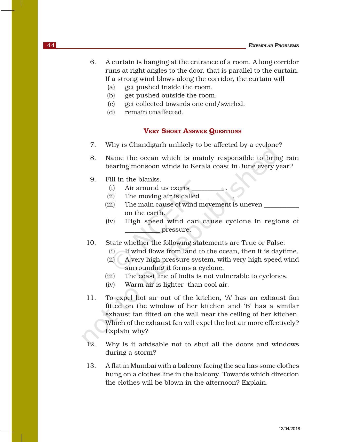 NCERT Exemplar Book for Class 7 Science: Chapter 8-Winds, Storms, and Cyclones - Page 3