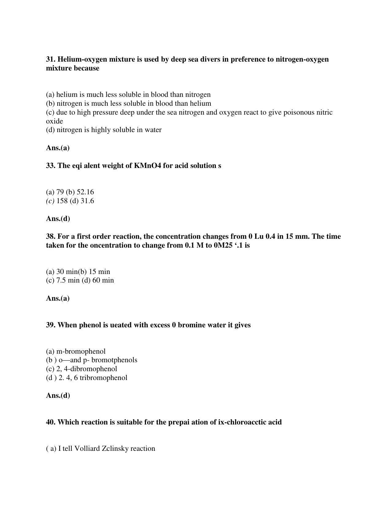 BCECE Previous Year Papers 2012 Chemistry with Answer Key - Page 4