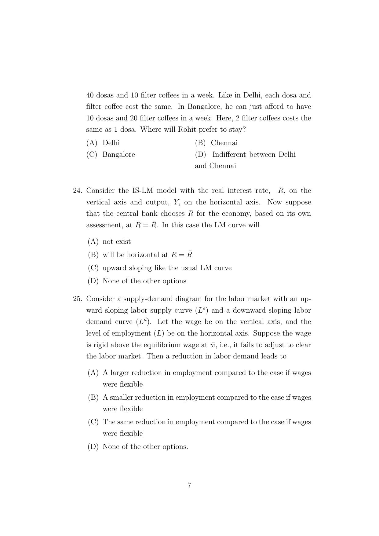 ISI Admission Test M.S.(QE) PEA 2021 Sample Paper - IndCareer Docs