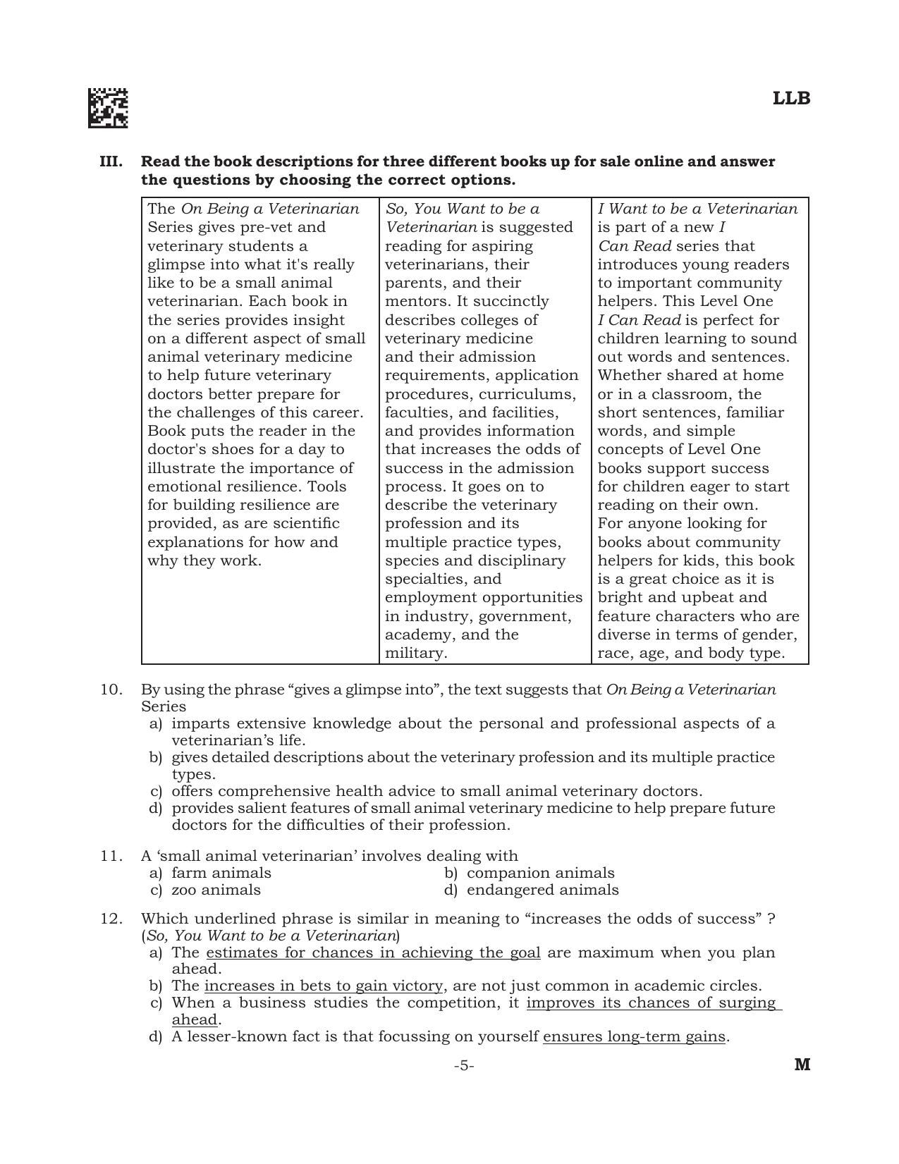 AILET 2022 Question Paper for BA LLB - Page 5