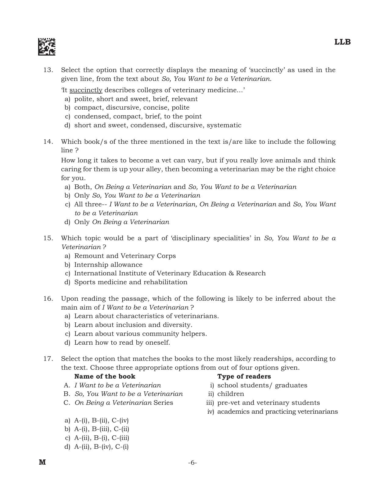 AILET 2022 Question Paper for BA LLB - Page 6
