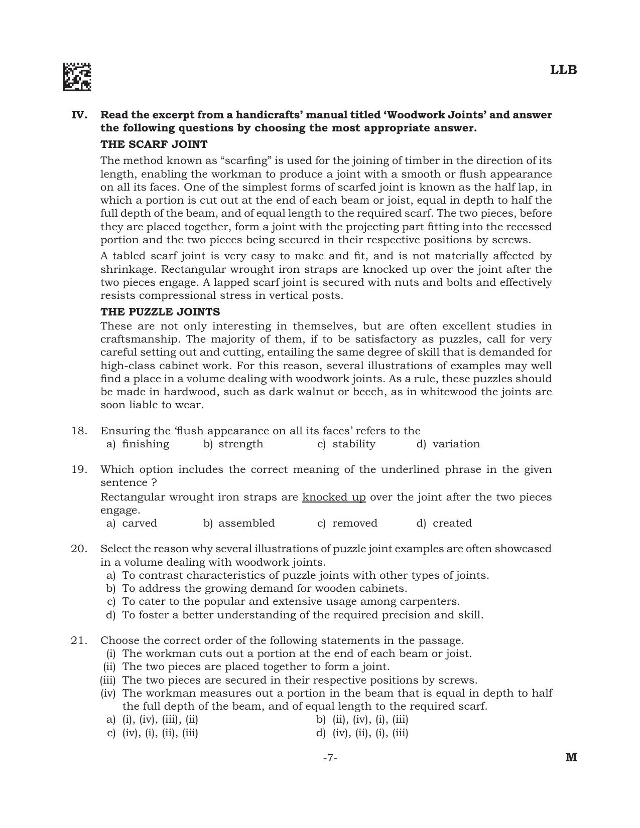 AILET 2022 Question Paper for BA LLB - Page 7