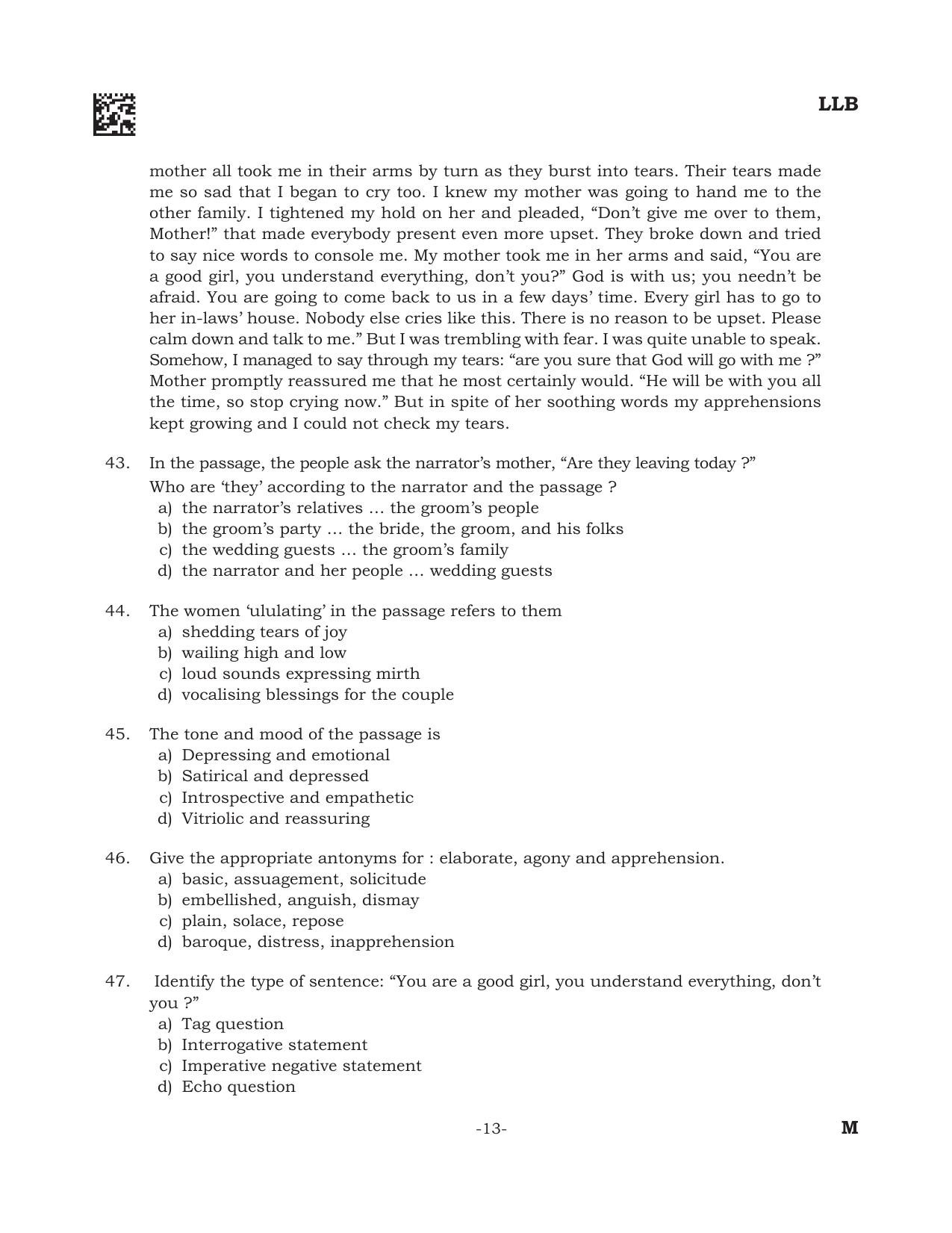 AILET 2022 Question Paper for BA LLB - Page 13
