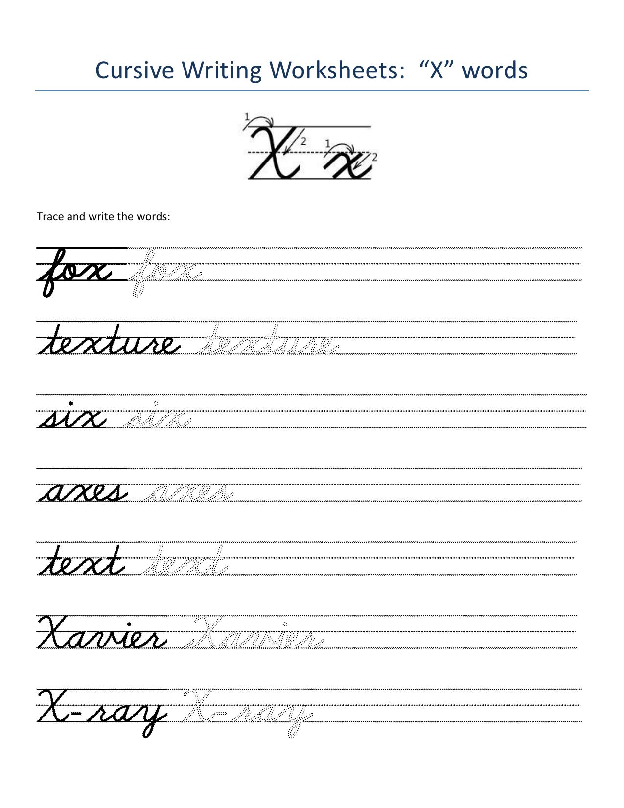 Cursive Words Worksheets - Page 24