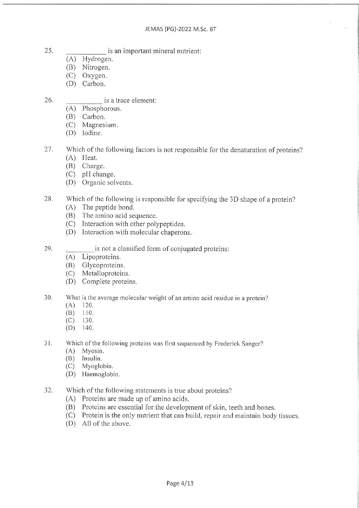 WBJEEB JEMAS (PG) 2022 MSc CCS Question Paper - IndCareer Docs