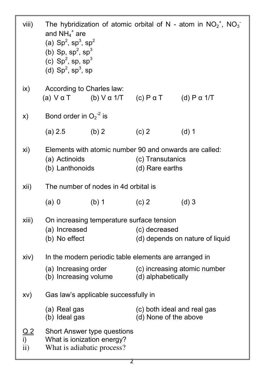 CBSE Worksheets for Class 11 Chemistry Assignment 1 - Page 2