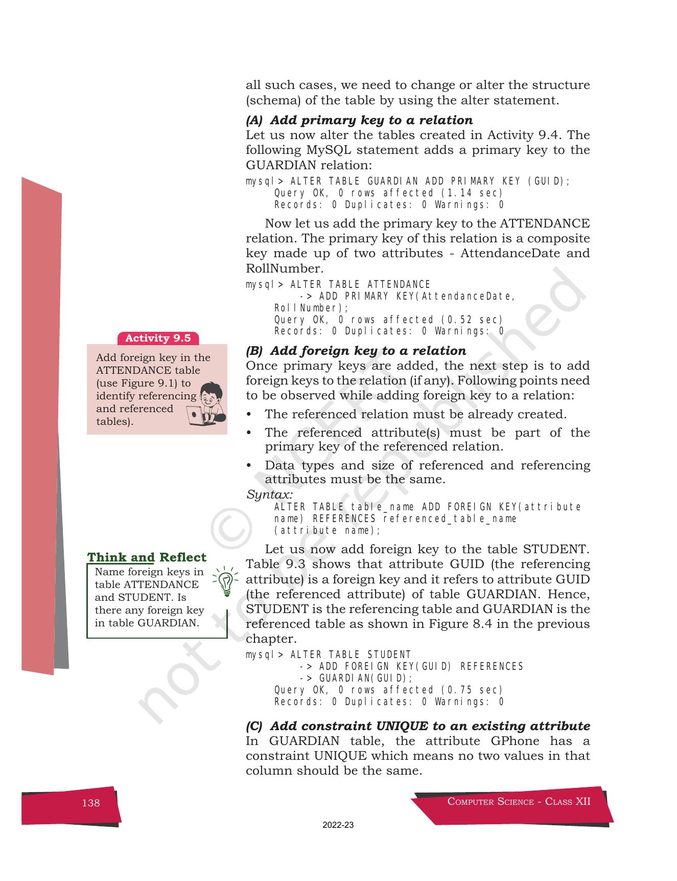 NCERT Book for Class 12 Computer Science Chapter 9 Structured Query Language(SQL) - Page 8