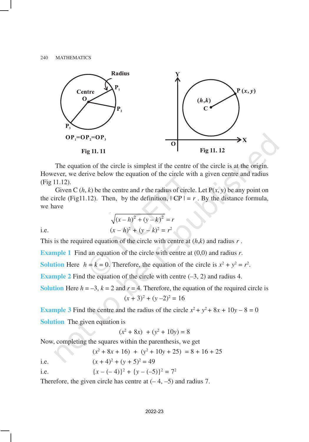 NCERT Book For Class 11 Maths Chapter 11 Conic Sections