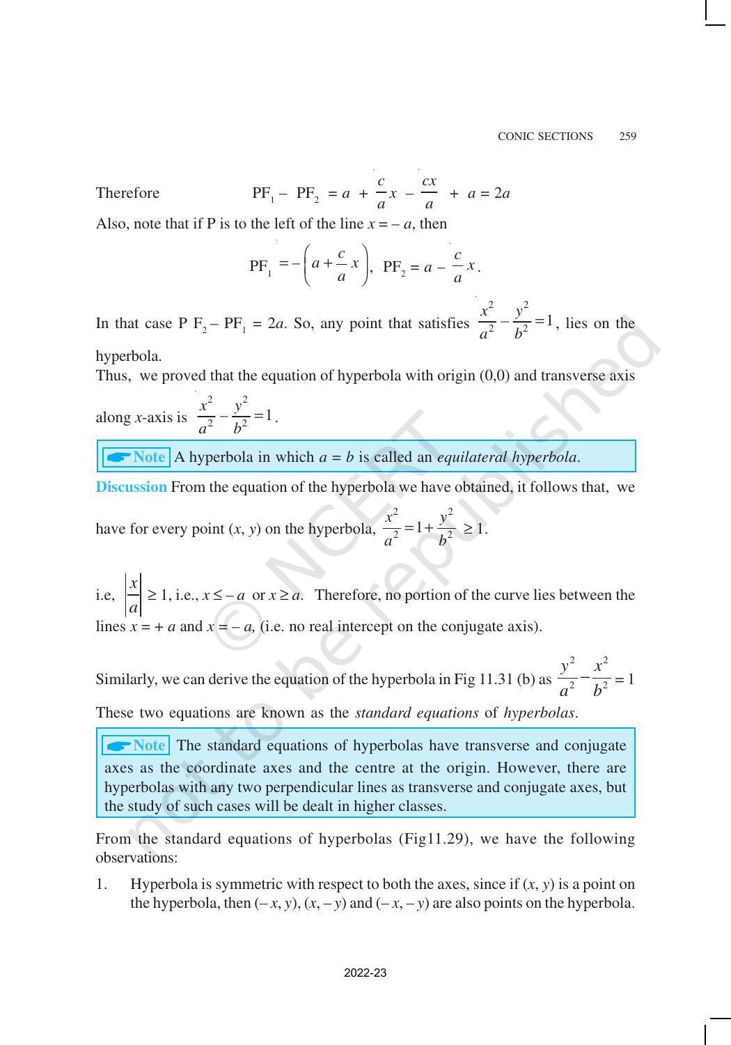 NCERT Book For Class 11 Maths Chapter 11 Conic Sections