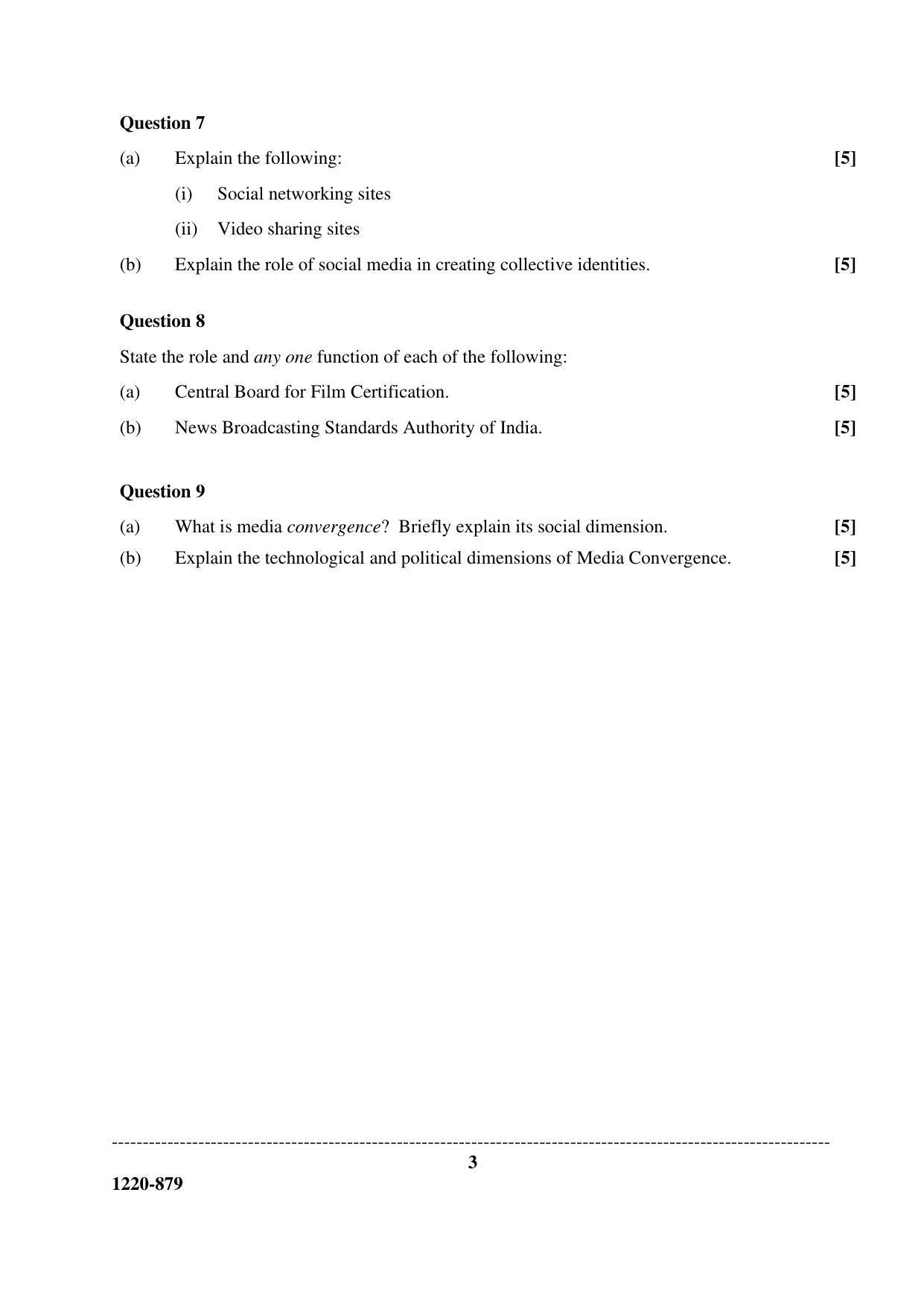 ISC Class 12 2020 Mass Media & Communication Question Paper - Page 3