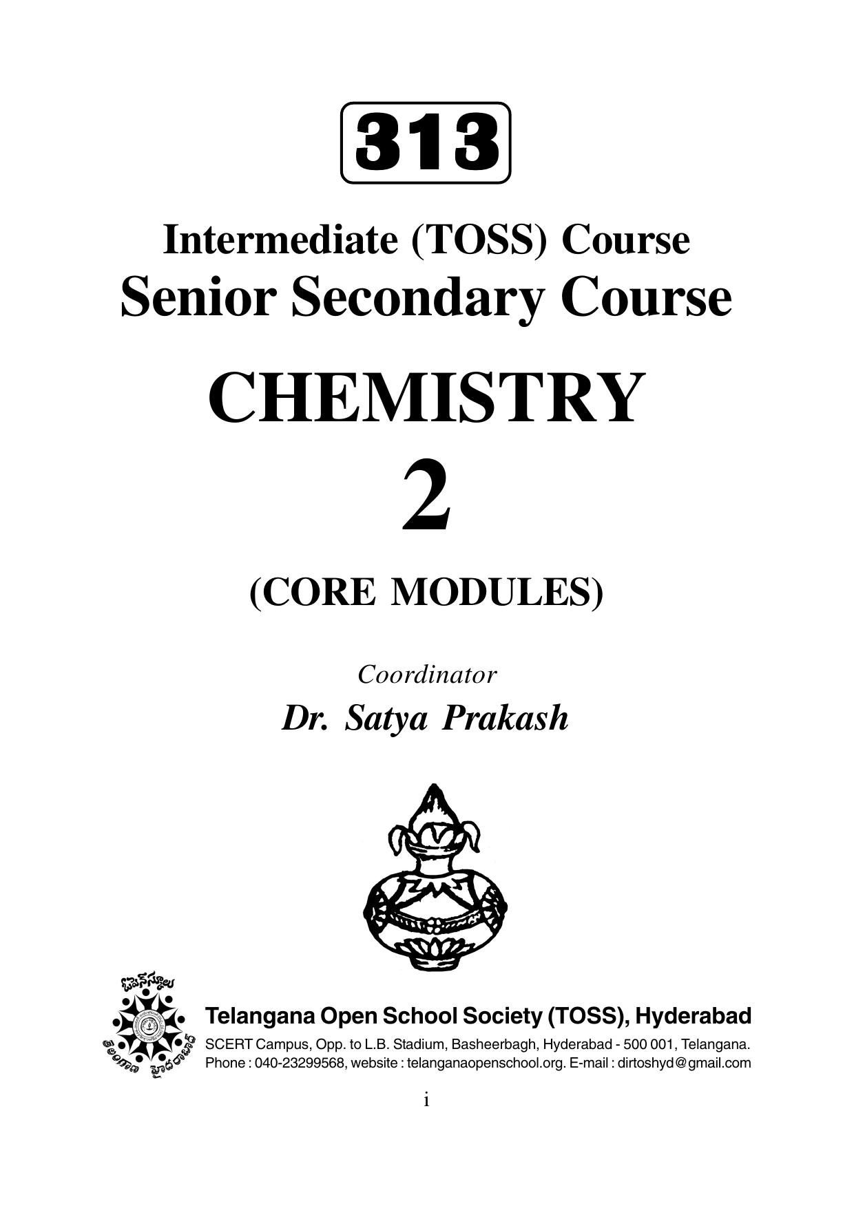 TS SCERT Inter 1st Year Chemistry Vol – I Path 1 (English Medium) Text Book - Page 1
