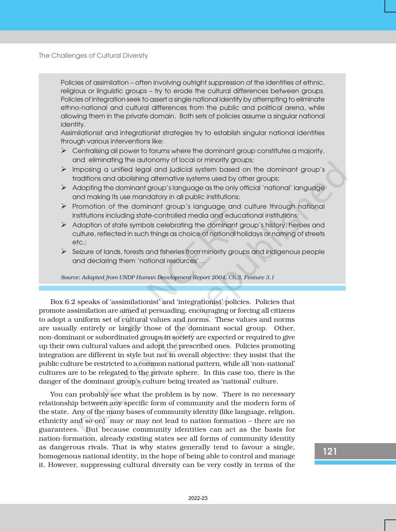 NCERT Book for Class 12 Sociology (Indian Society) Chapter 6 The Challenges of Cultural Diversity - Page 9