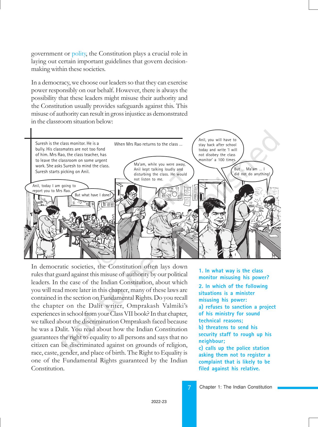 NCERT Book For Class 8 Civics Chapter 1 The Indian Constitution ...