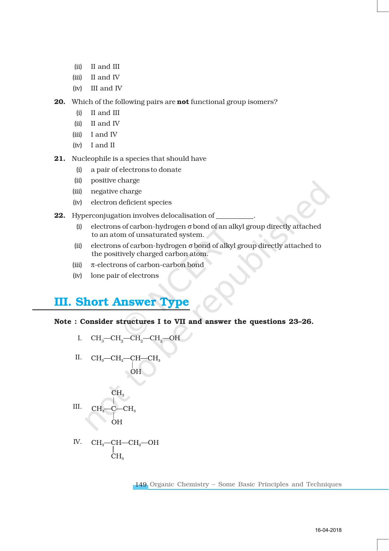 NCERT Exemplar Book For Class 11 Chemistry Chapter 12 Organic Chemistry ...