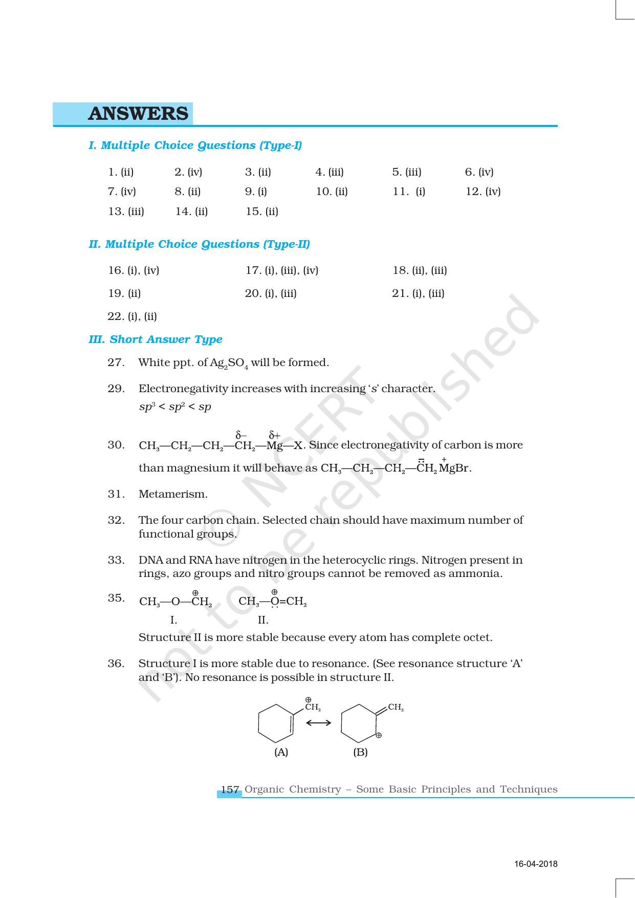 NCERT Exemplar Book For Class 11 Chemistry: Chapter 12 Organic ...