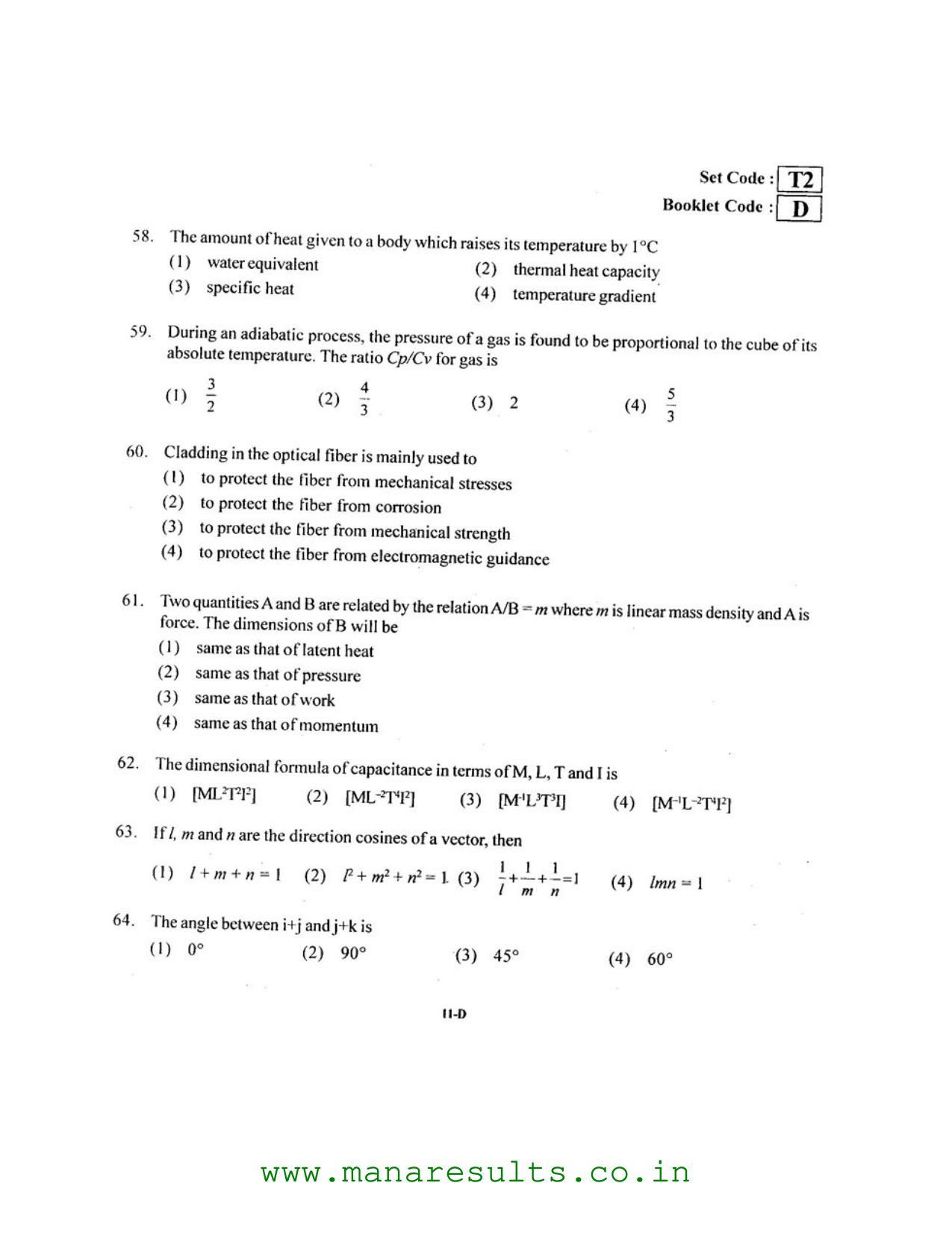 AP ECET 2016 Electronics and Instrumentation Engineering Old Previous Question Papers - Page 10