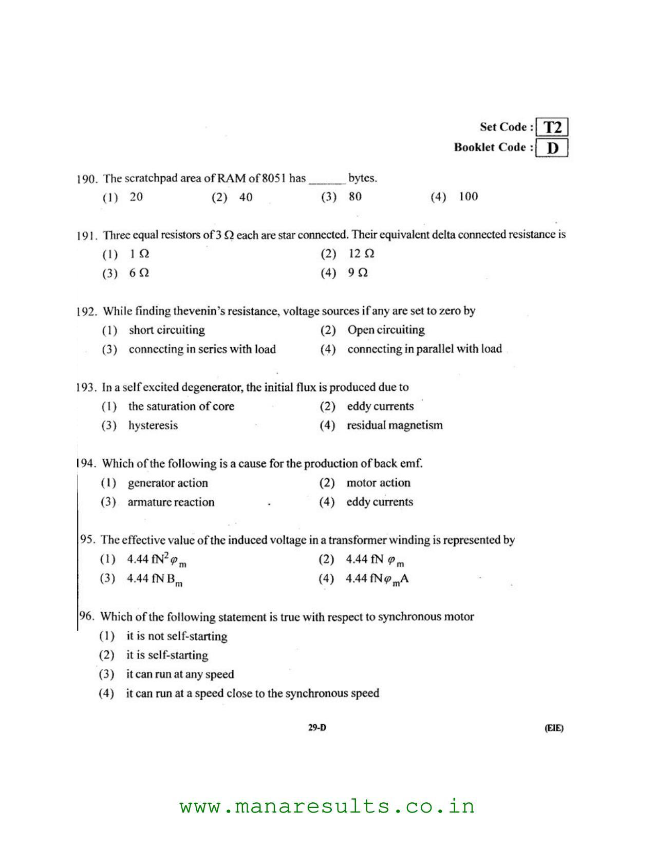 AP ECET 2016 Electronics and Instrumentation Engineering Old Previous Question Papers - Page 28