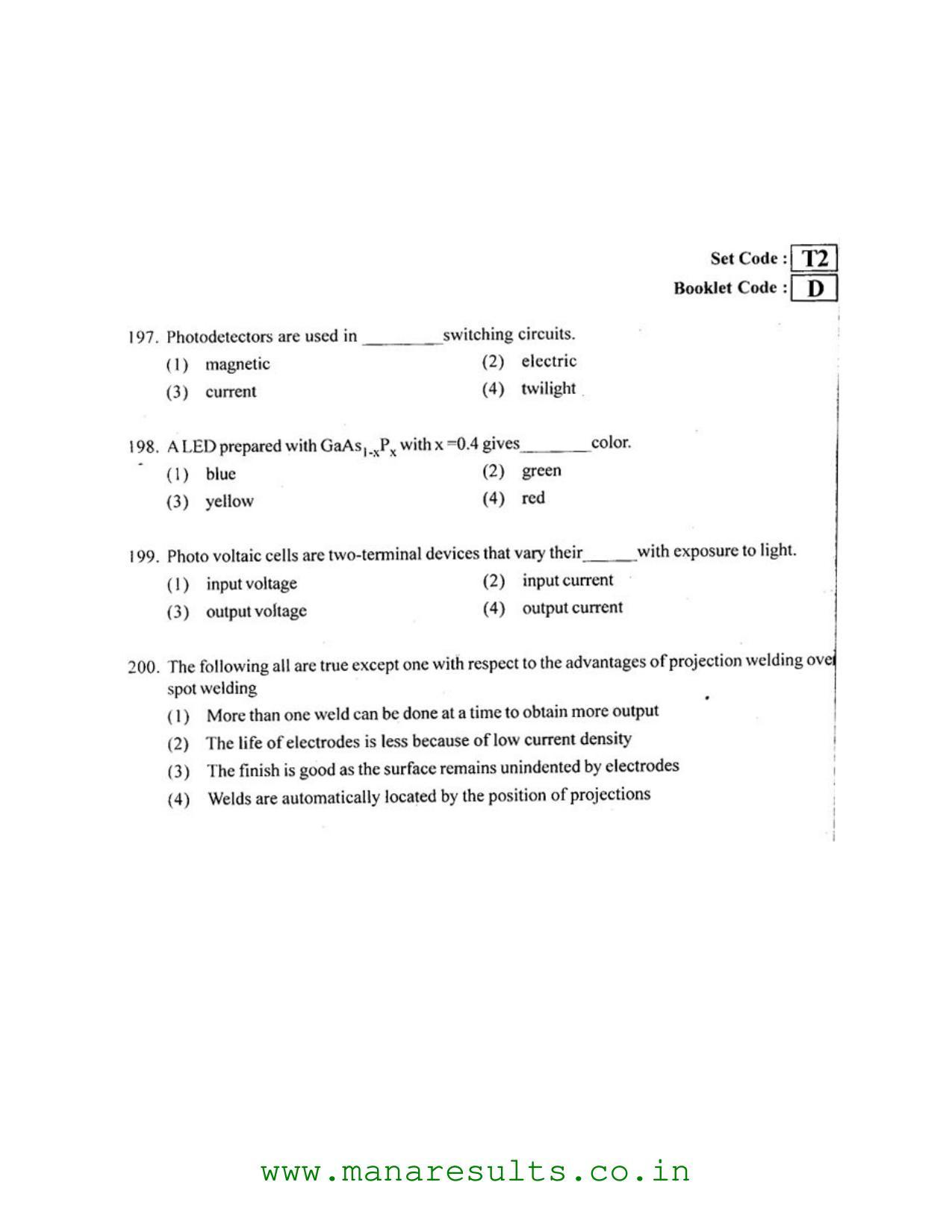 AP ECET 2016 Electronics and Instrumentation Engineering Old Previous Question Papers - Page 29