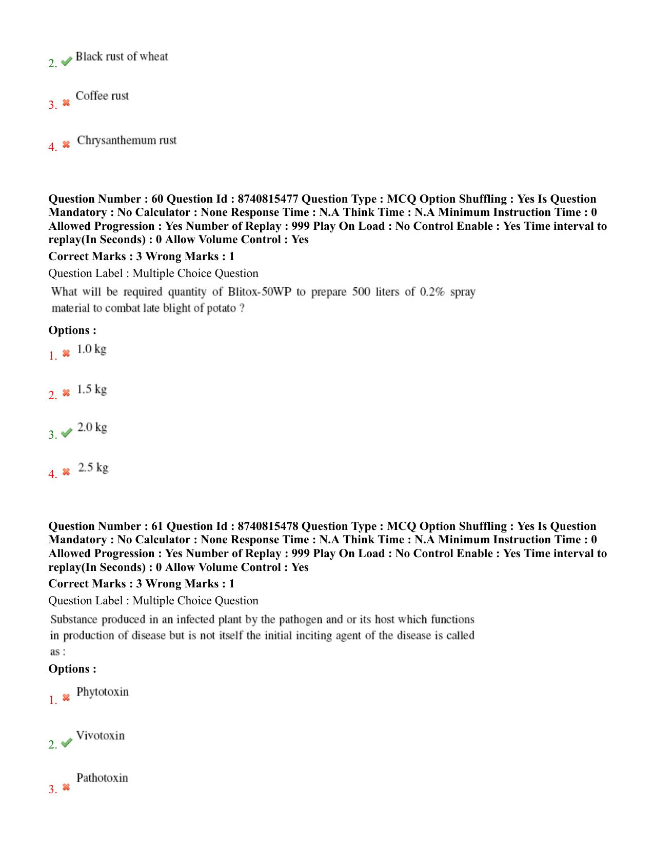 BHU RET Plant Pathology 2020 Question Paper  - Page 36