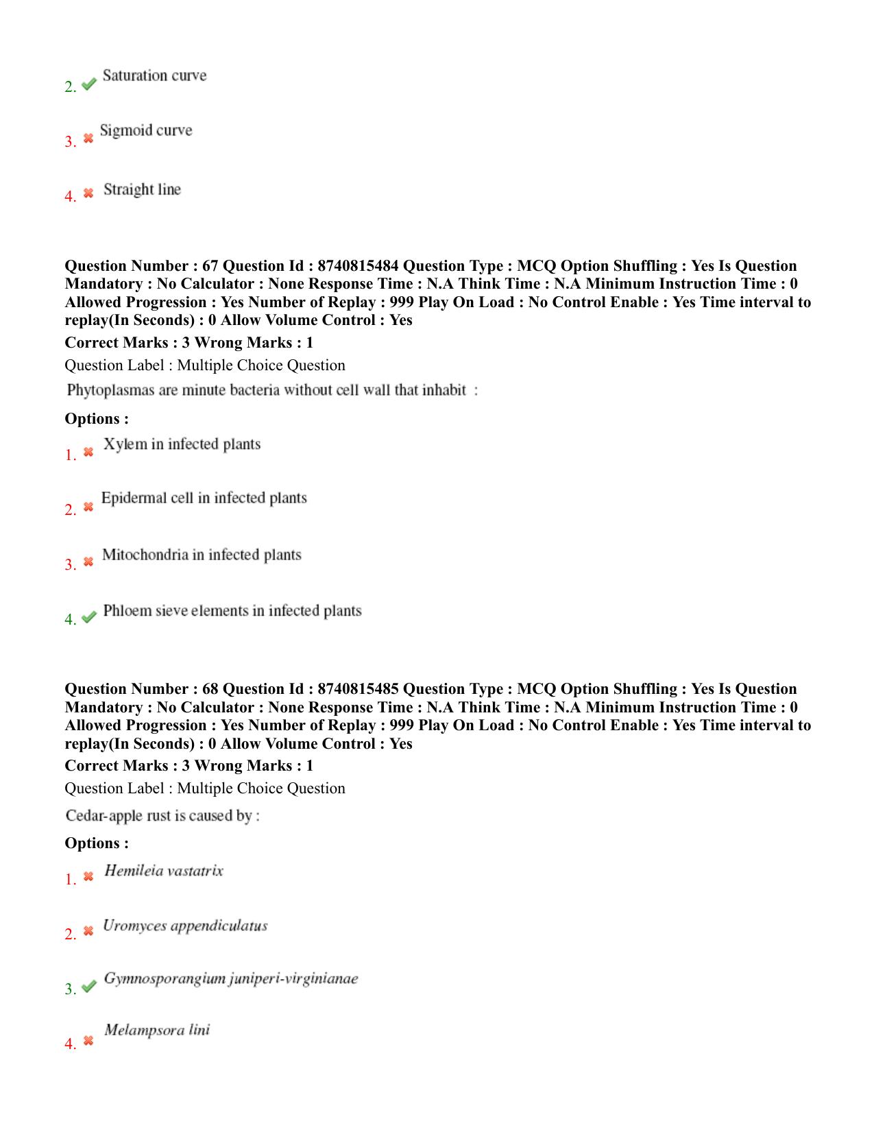 BHU RET Plant Pathology 2020 Question Paper  - Page 39