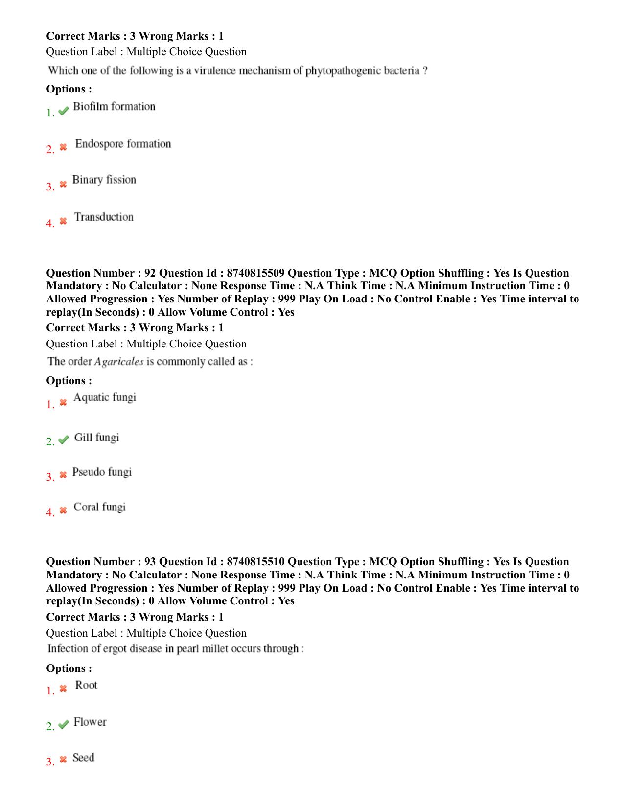 BHU RET Plant Pathology 2020 Question Paper  - Page 49
