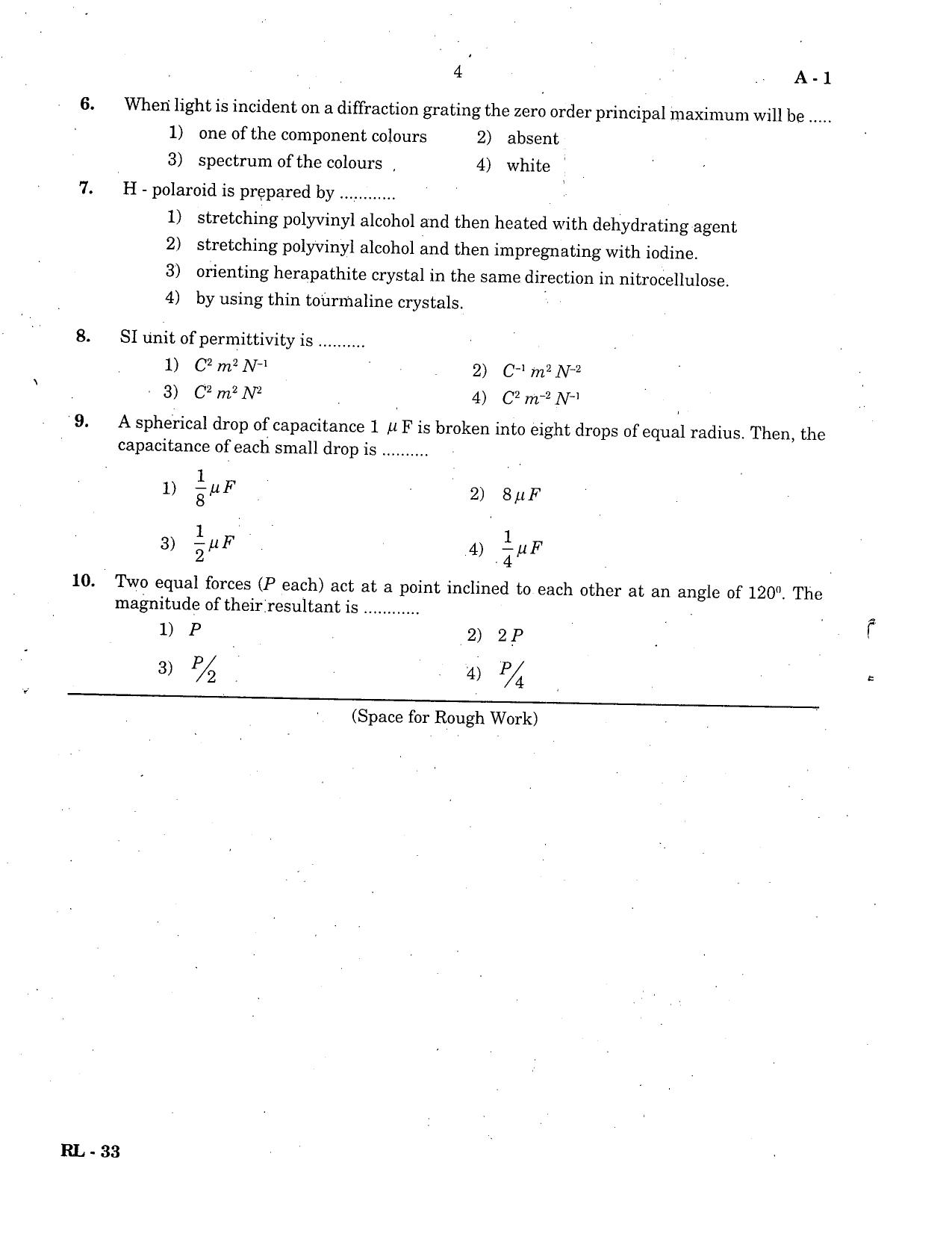 KCET Physics 2004 Question Papers - Page 4