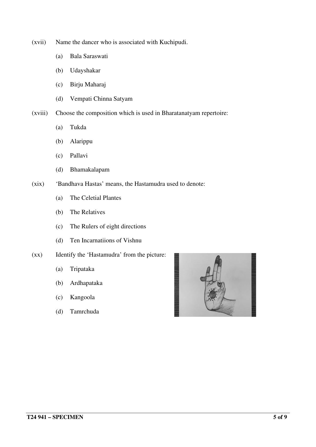 ICSE Class 10  2024 INDIAN DANCE Sample Paper - Page 5