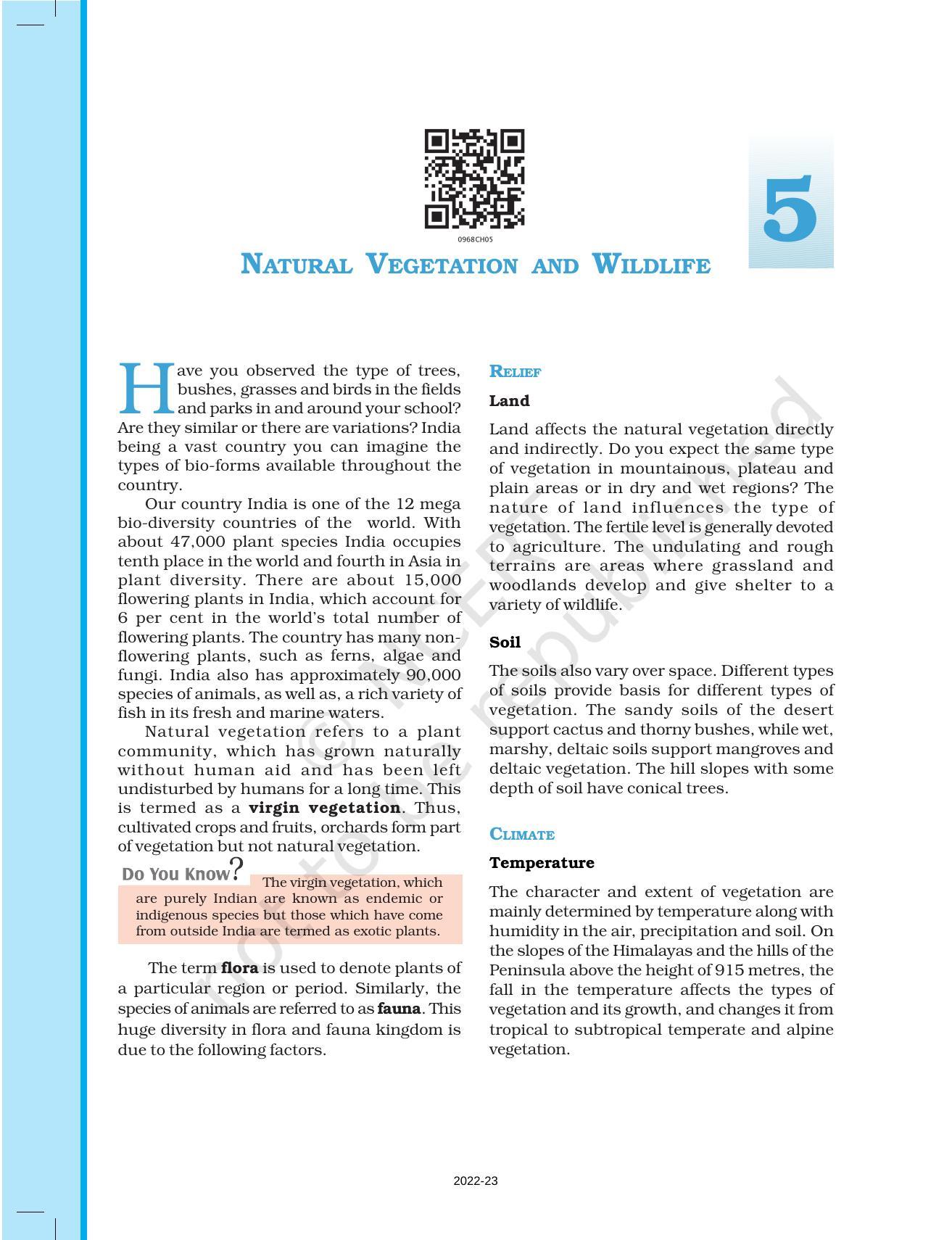 NCERT Book For Class 9 Geography Chapter 5 Natural Vegetation