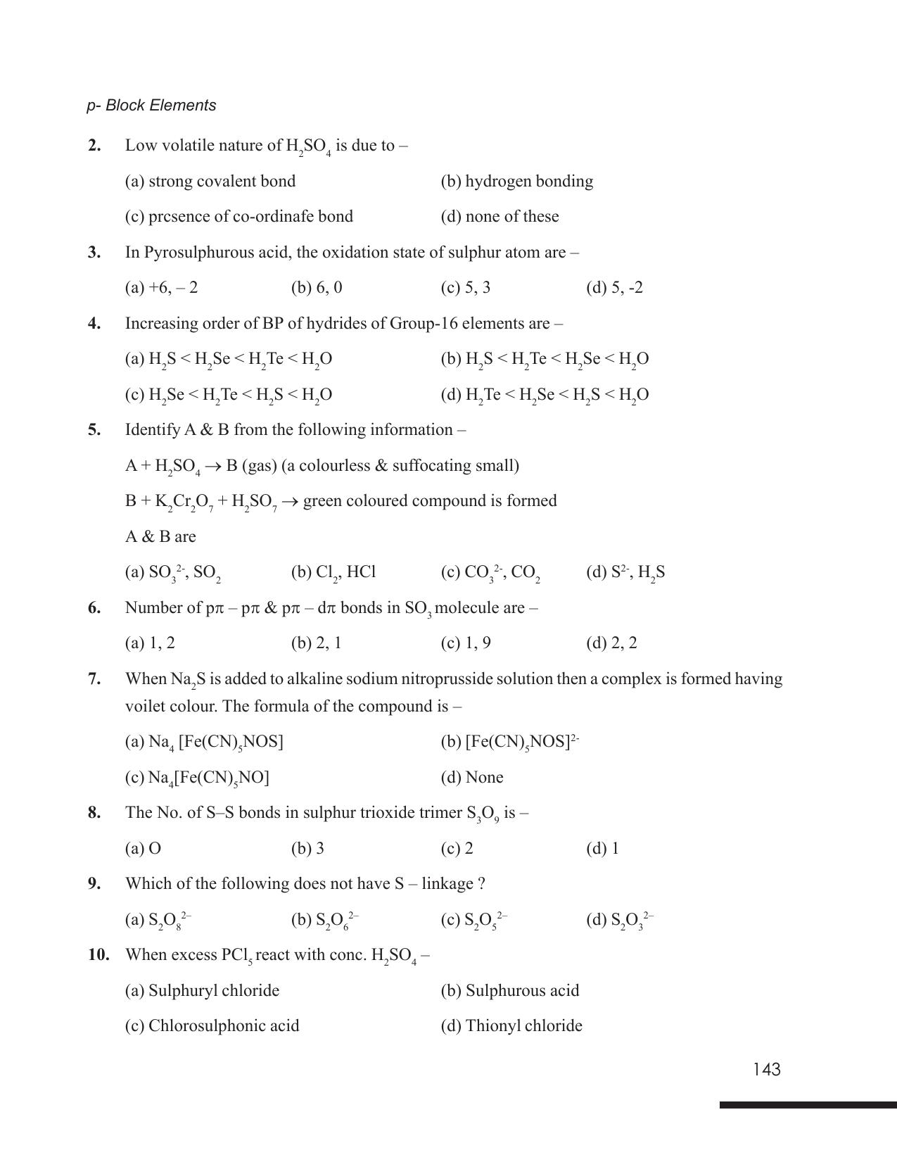 Tripura Board Class 12 Chemistry English Version Workbooks - Page 149