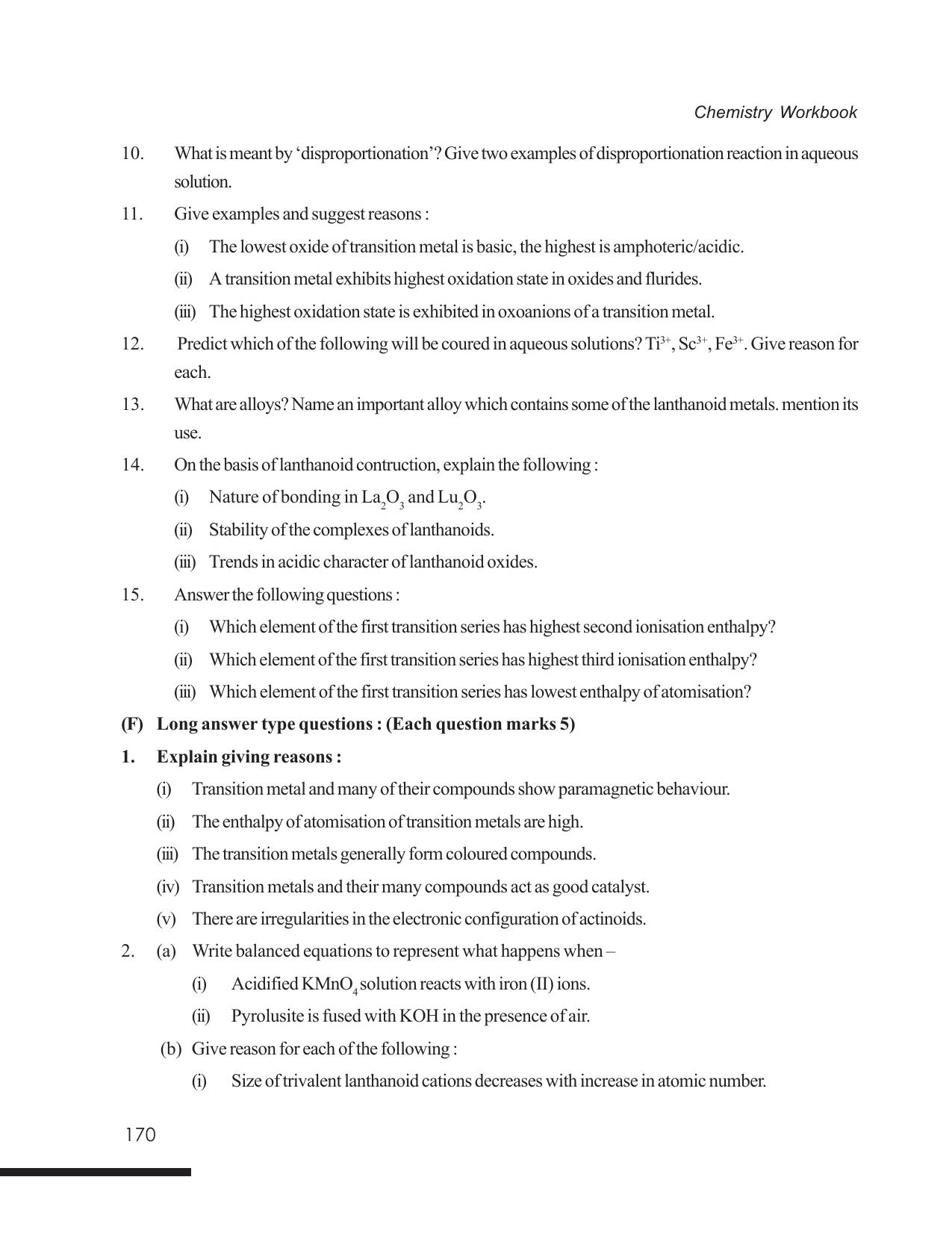 Tripura Board Class 12 Chemistry English Version Workbooks - Page 176