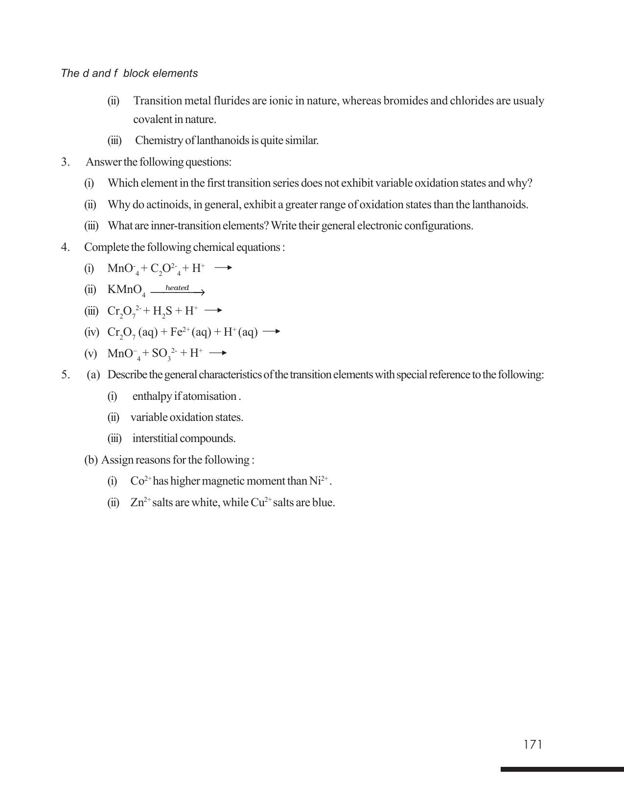 Tripura Board Class 12 Chemistry English Version Workbooks - Page 177
