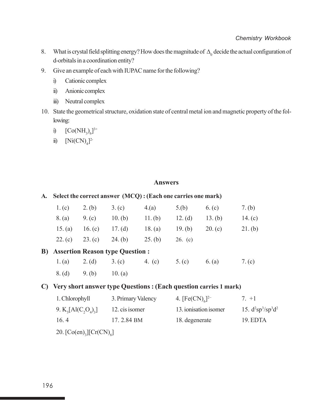 Tripura Board Class 12 Chemistry English Version Workbooks - Page 202