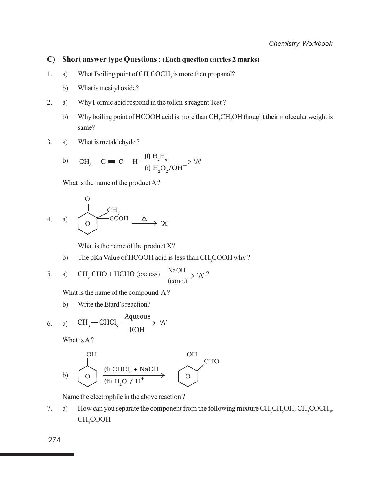 Tripura Board Class 12 Chemistry English Version Workbooks - Page 280