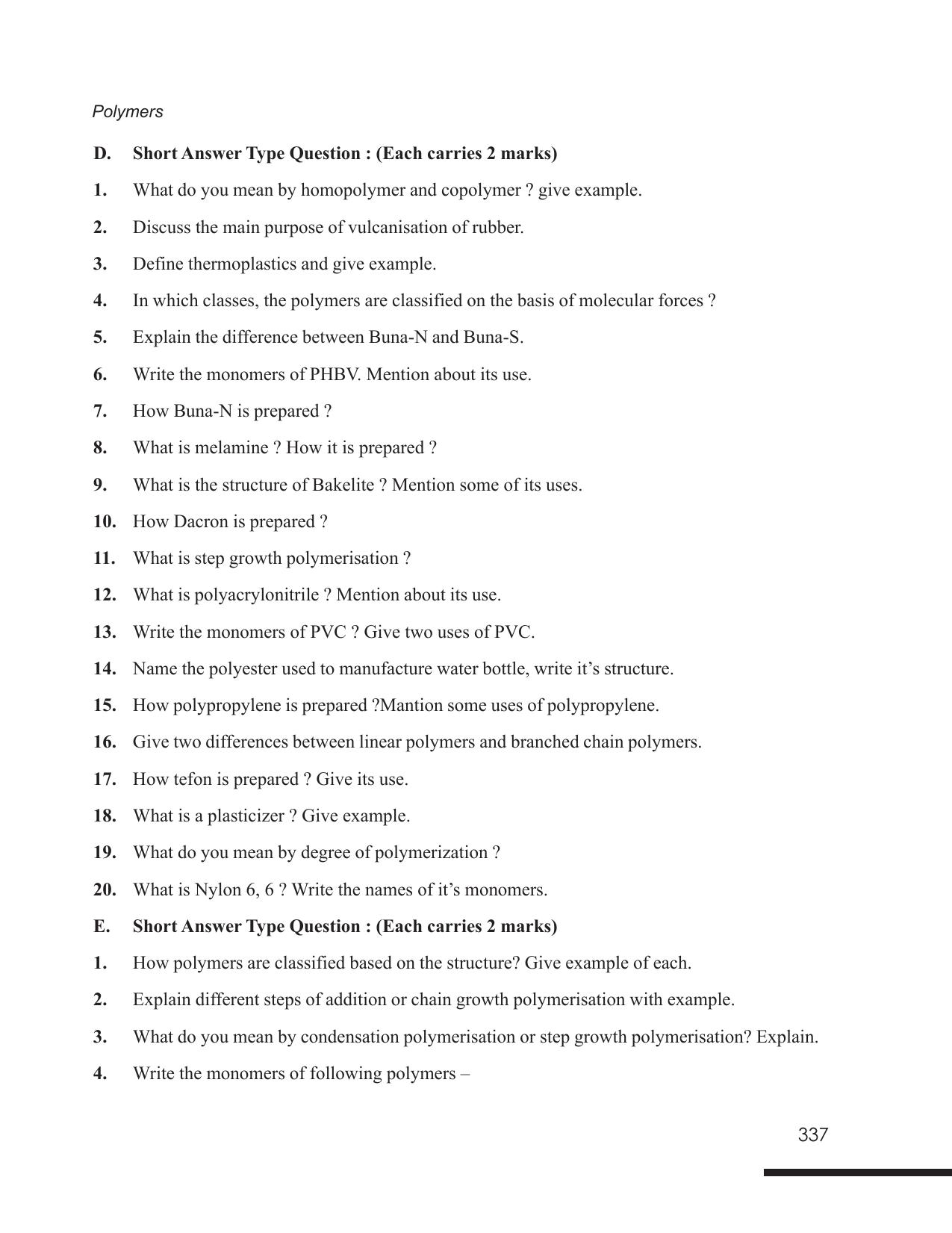 Tripura Board Class 12 Chemistry English Version Workbooks - Page 343