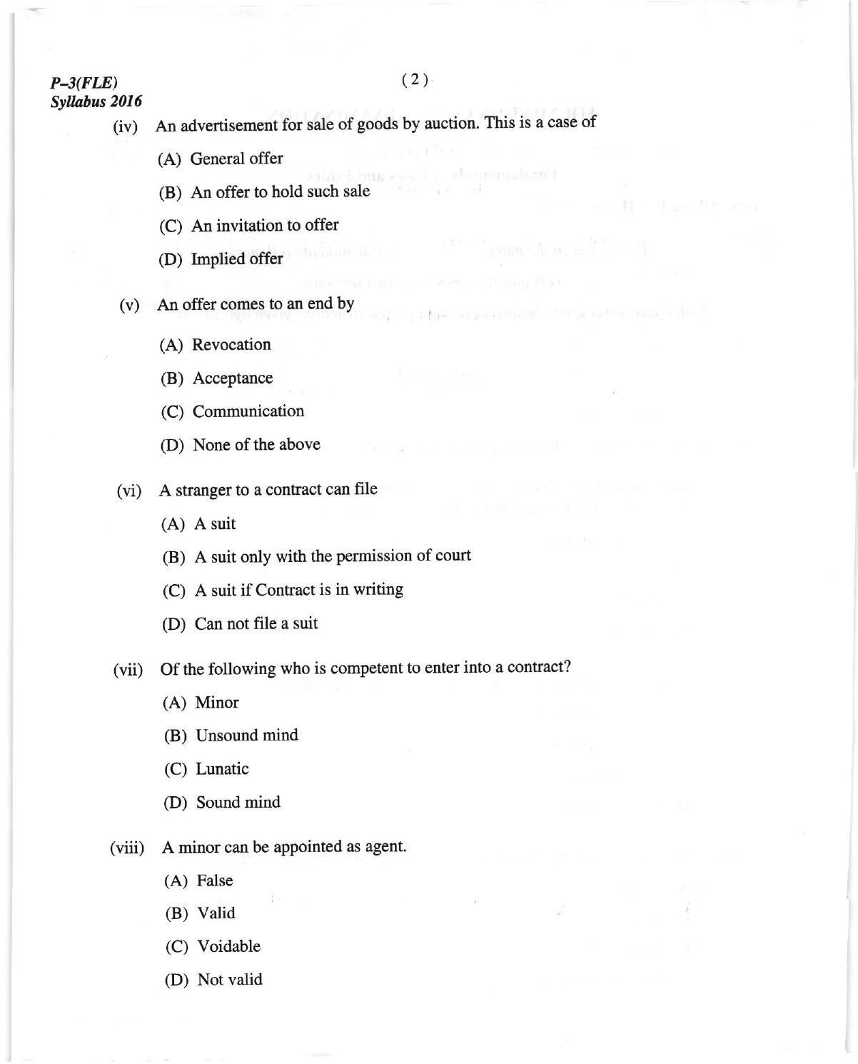 ICMAI June 2018 Fundamentals of Laws and Ethics Question Paper