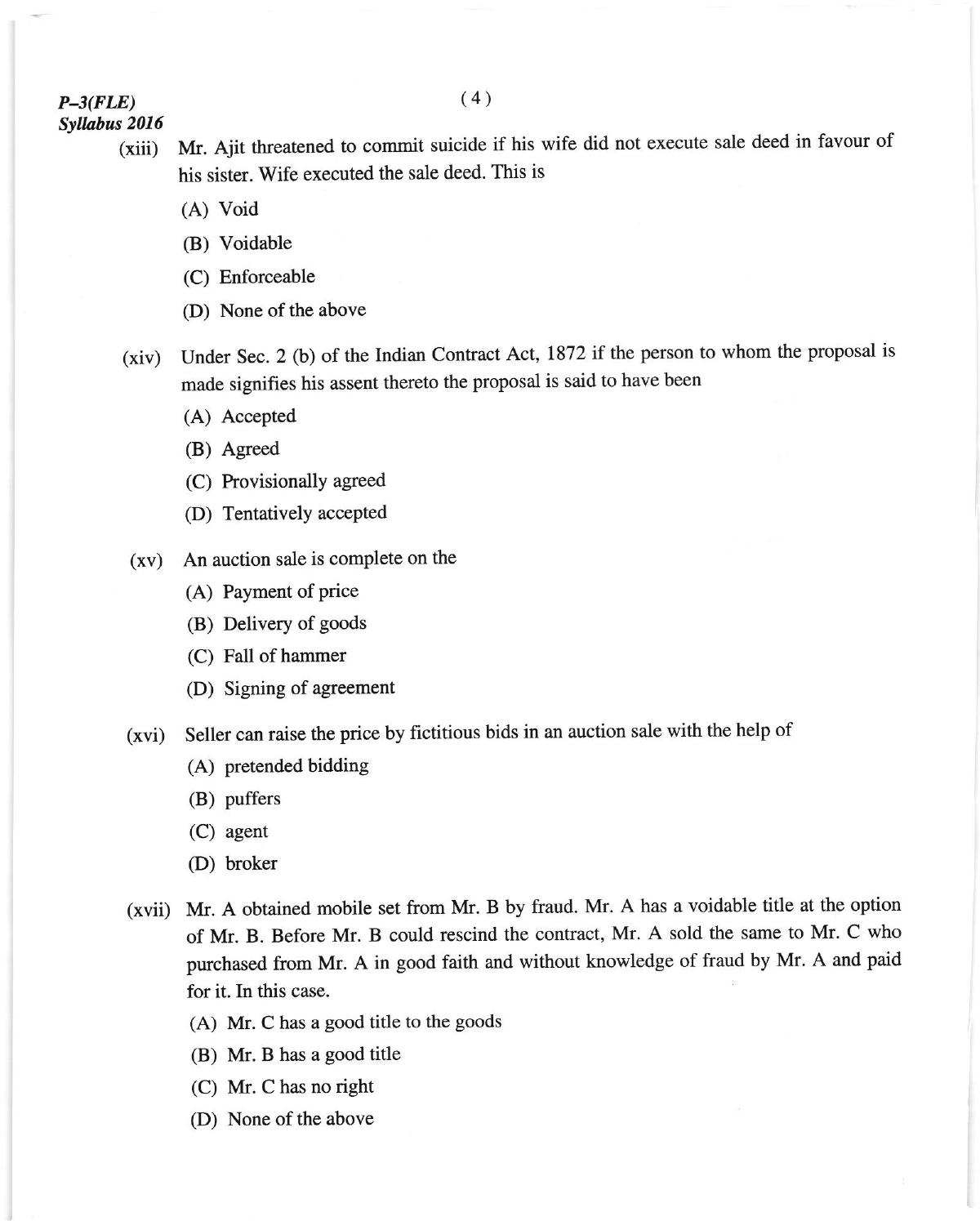 ICMAI June 2018 Fundamentals of Laws and Ethics Question Paper