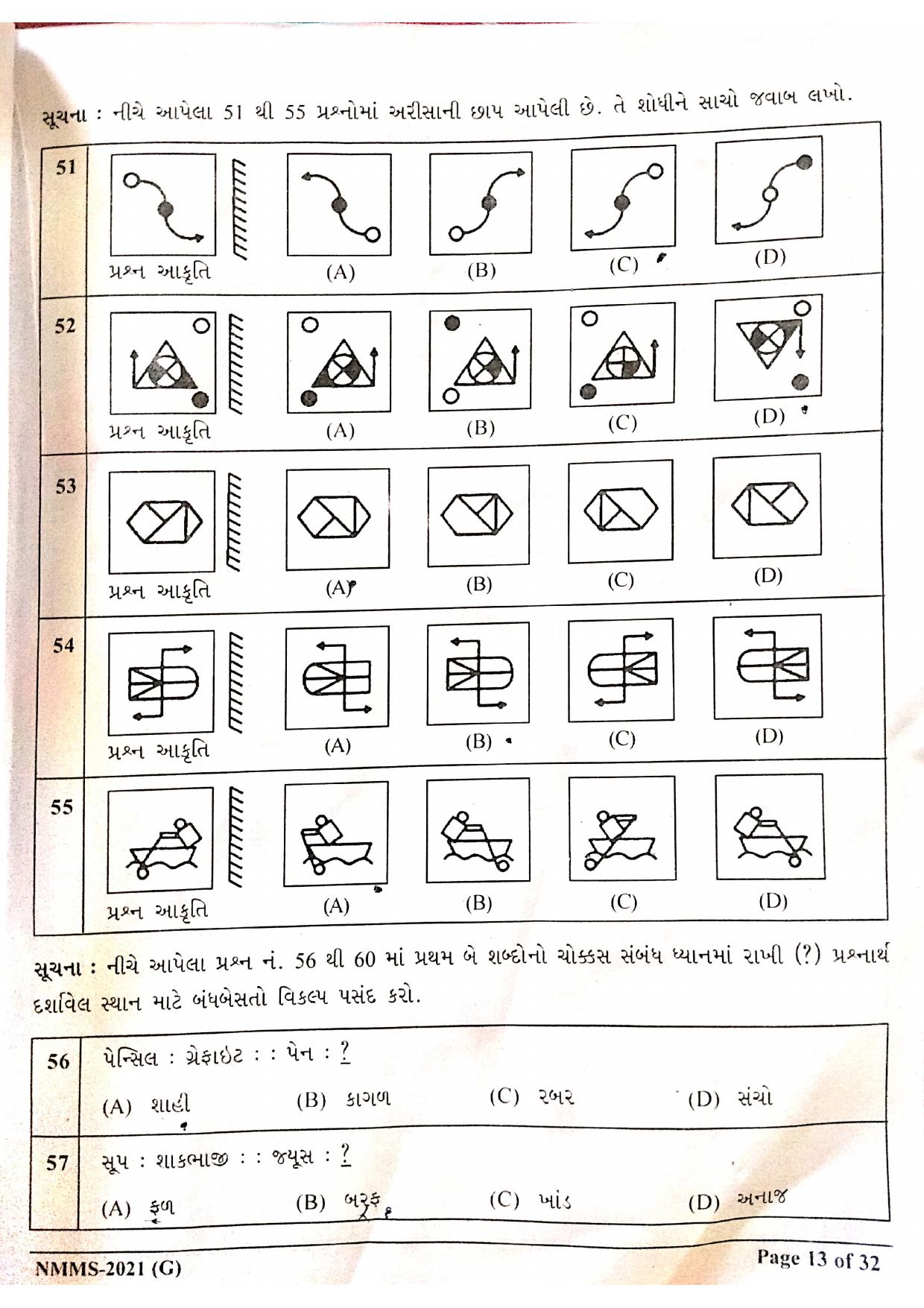Gujarat NMMS 2021 Question Paper - Page 6