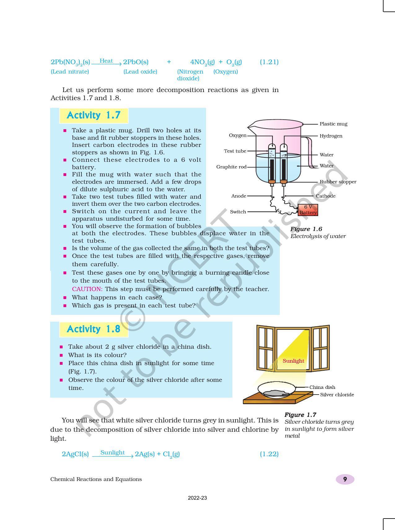 NCERT Book For Class 10 Science Chapter 1 Chemical Reactions