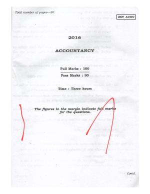 Assam HS 2nd Year Accountancy 2016 Question Paper