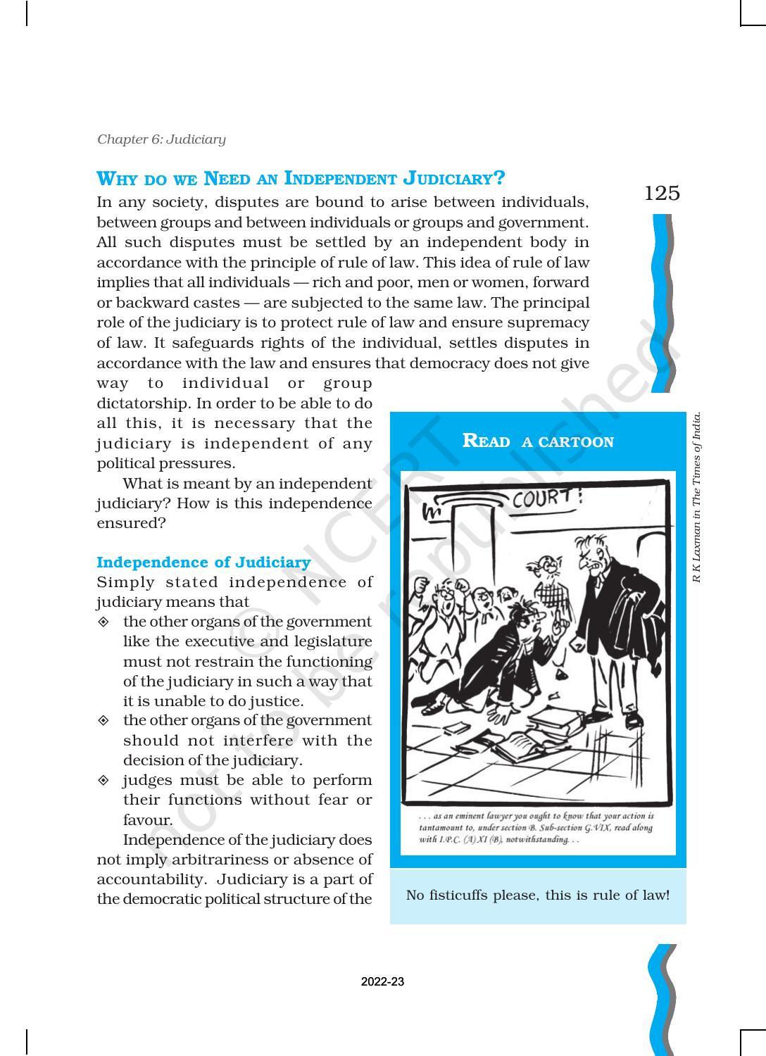 NCERT Book for Class 11 Political Science (Indian Constitution at Work) Chapter 6 Judiciary - Page 2