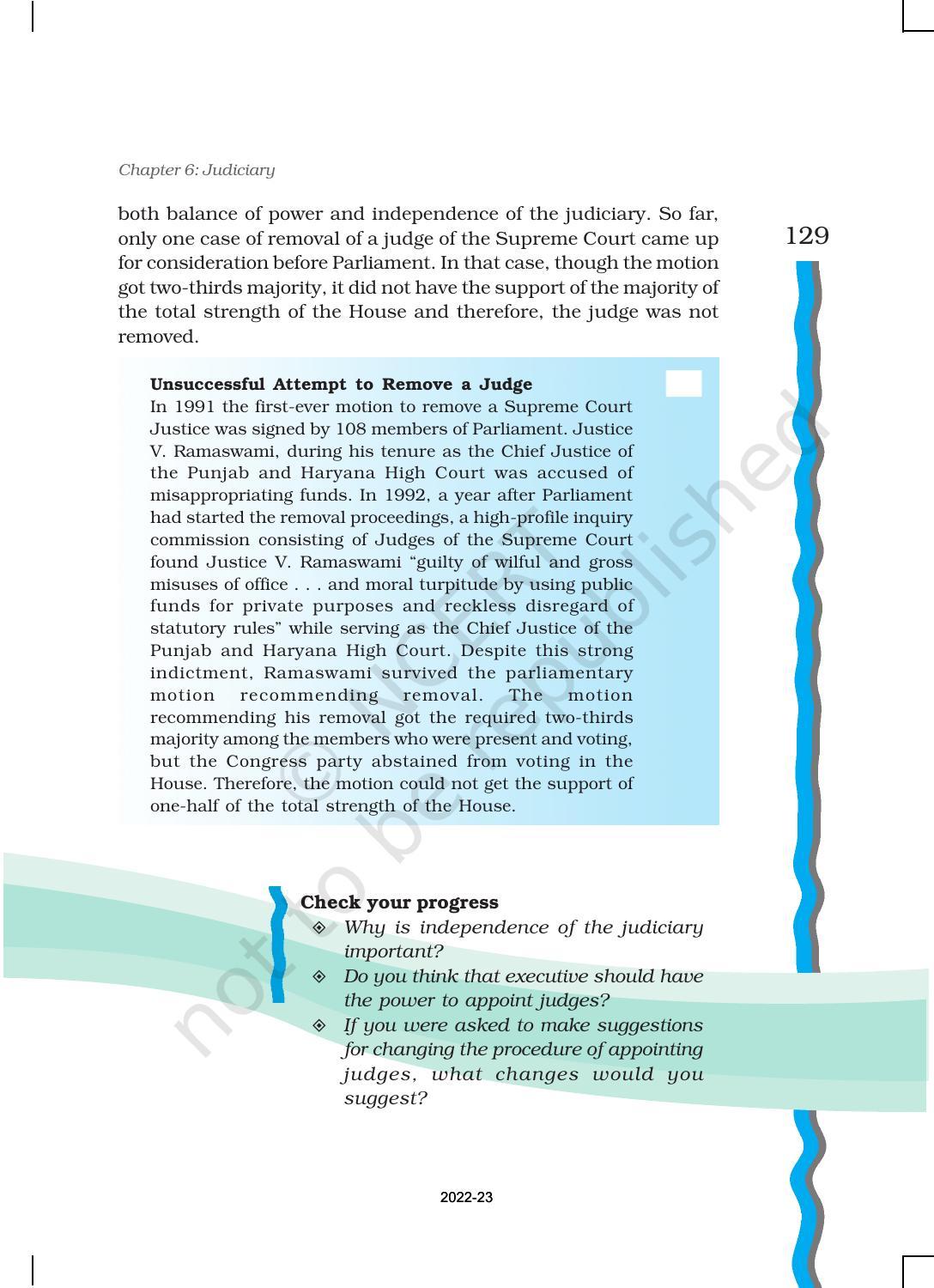 NCERT Book for Class 11 Political Science (Indian Constitution at Work) Chapter 6 Judiciary - Page 6