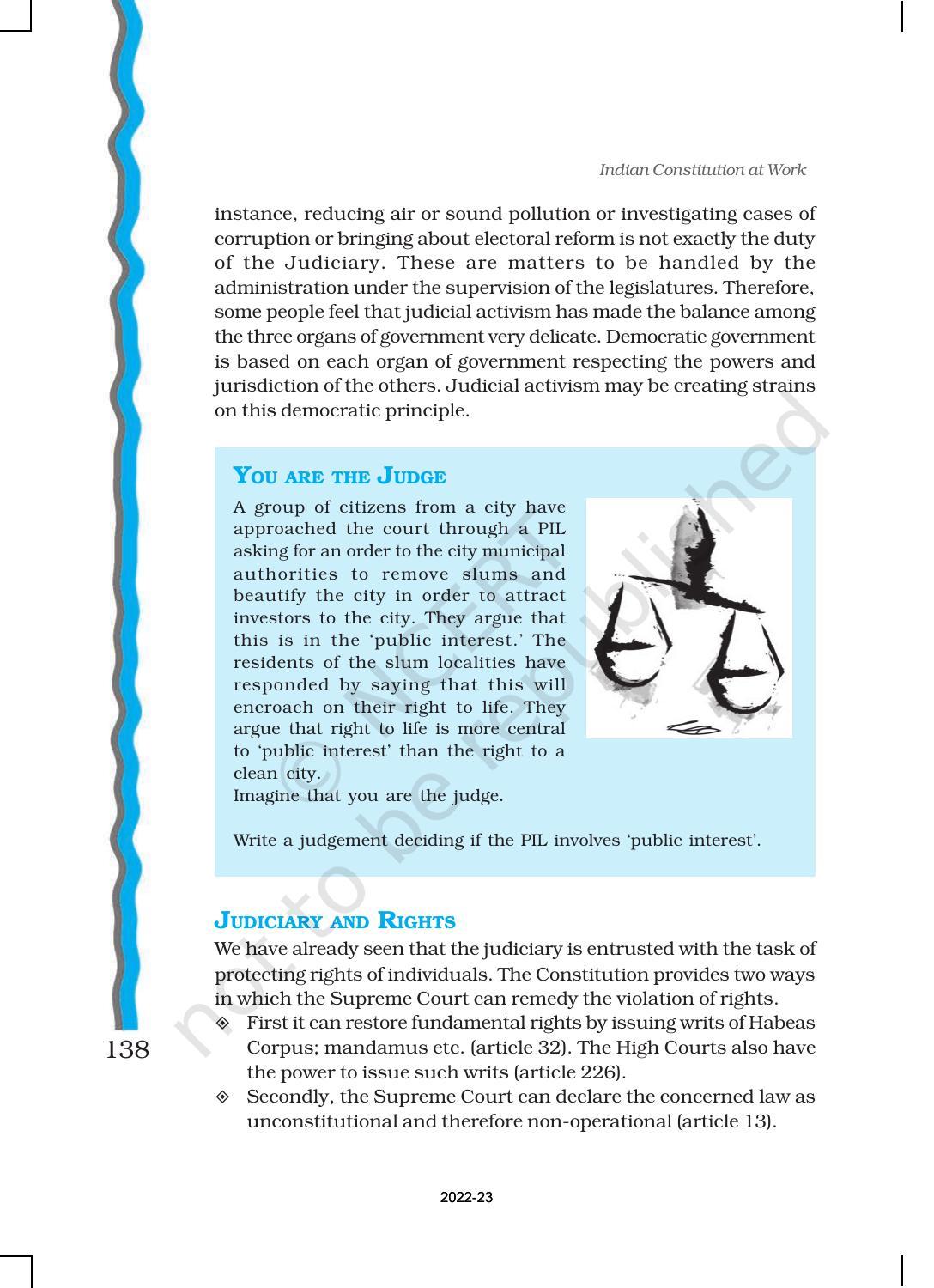 NCERT Book for Class 11 Political Science (Indian Constitution at Work) Chapter 6 Judiciary - Page 15